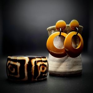 Vintage Tribal design acrylic bracelet